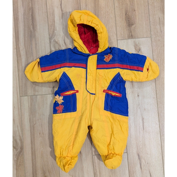 Vintage Colourblock Baby Snowsuit - Picture 1 of 6